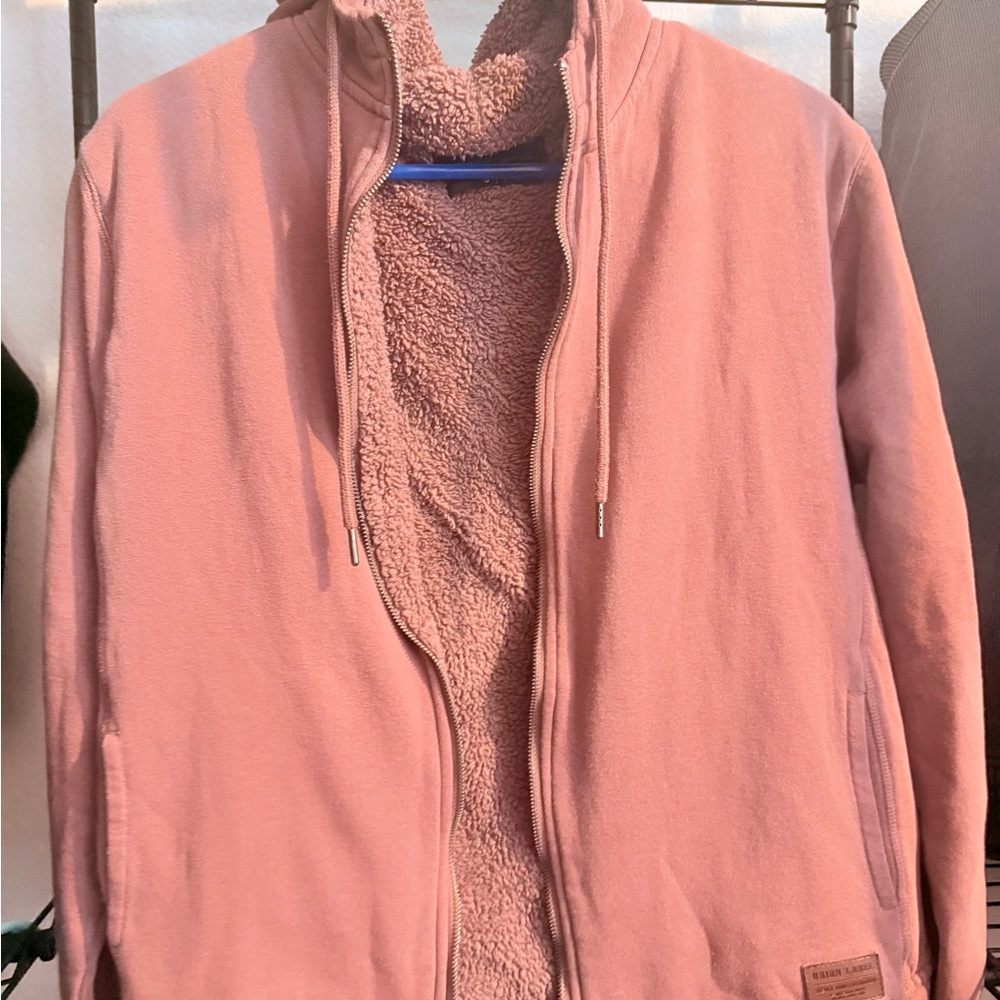 Pink Sherpa-Lined Hoodie